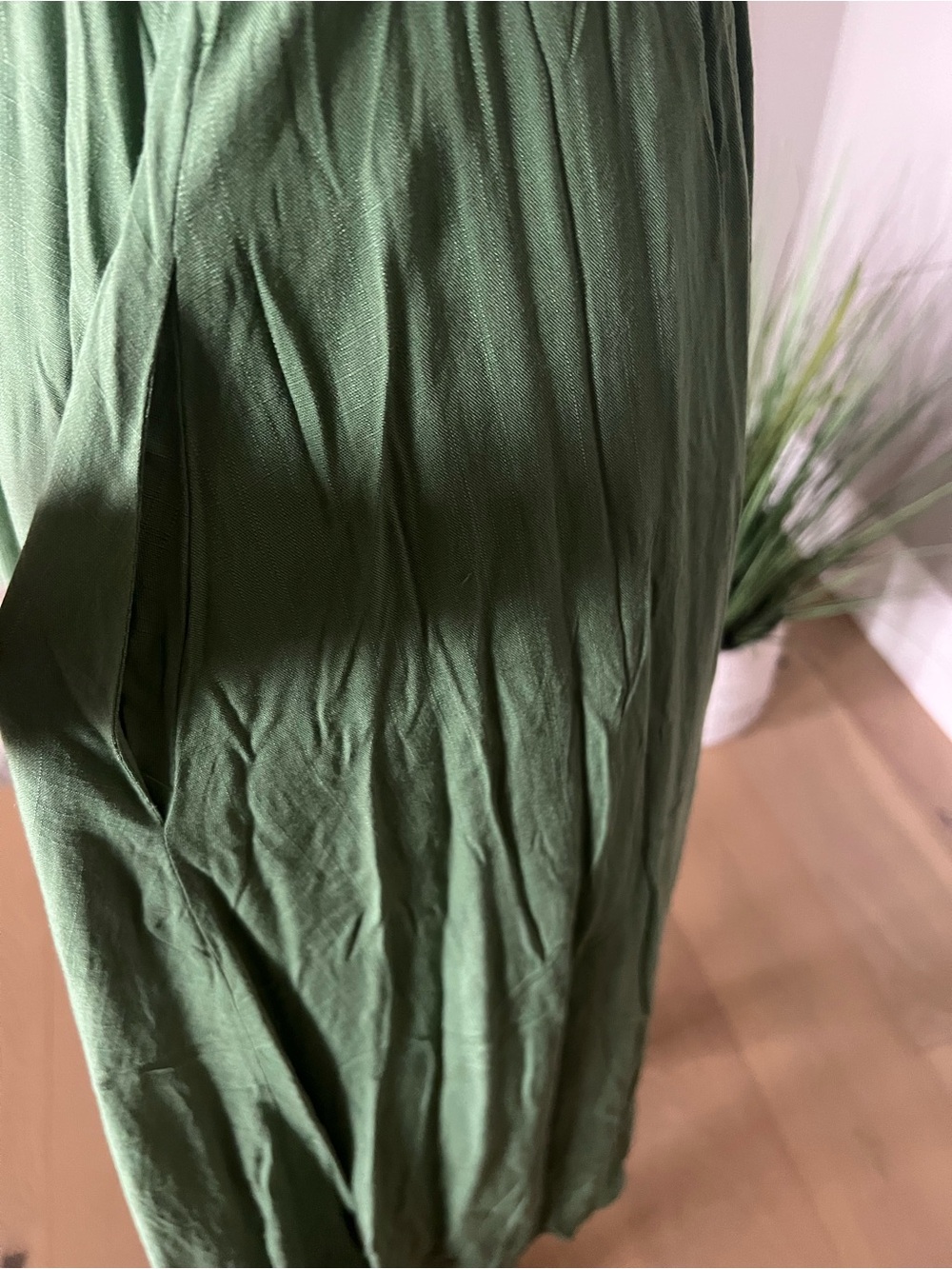 Baltic Born Olive Green Lace Yoke Midi Dress - Picture 7 of 8